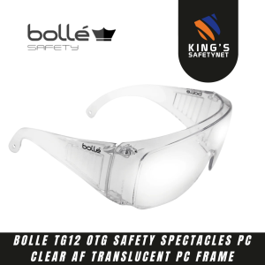 Bolle TG12 OTG Safety Spectacles PC Clear AF Translucent PC Frame