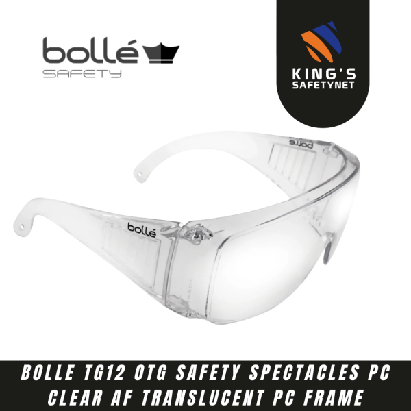 Bolle TG12 OTG Safety Spectacles PC Clear AF Translucent PC Frame