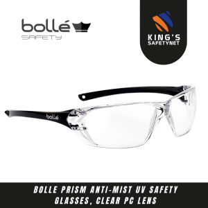 Bolle PRISM Anti-Mist UV Safety Glasses, Clear PC Lens
