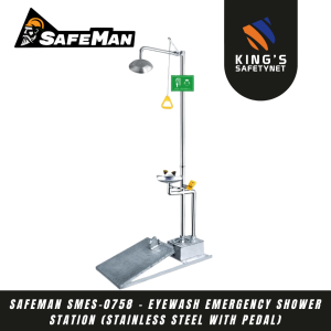 Safeman SMES-0758 - Eyewash Emergency Shower Station (Stainless Steel with Pedal)