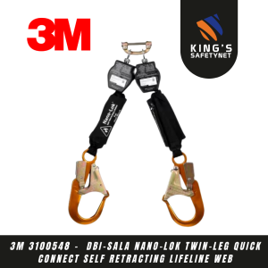 3M 3100548 -  DBI-SALA Nano-Lok Twin-Leg Quick Connect Self Retracting Lifeline Web