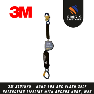 3M 3101575 - Nano-Lok Arc Flash Self Retracting Lifeline with Anchor Hook, Web