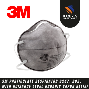 3M™ Particulate Respirator 8247, R95, with Nuisance Level Organic Vapor Relief