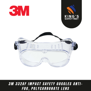 3M™ Impact Safety Goggles Anti-Fog, 332AF 40651-00000-10, Clear Anti Fog Lens