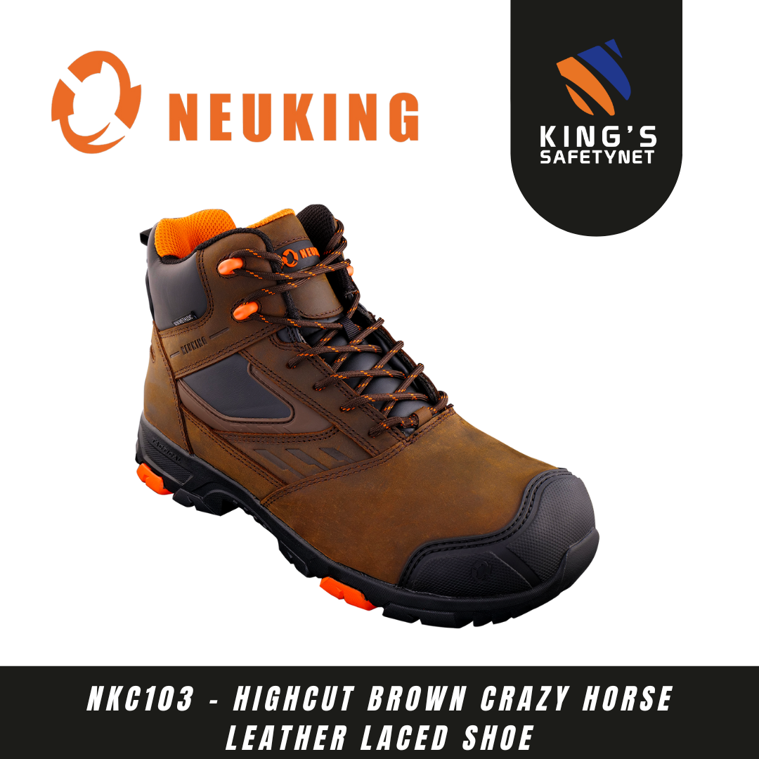 NKC103 - Highcut Brown Crazy Horse Leather Laced Shoe